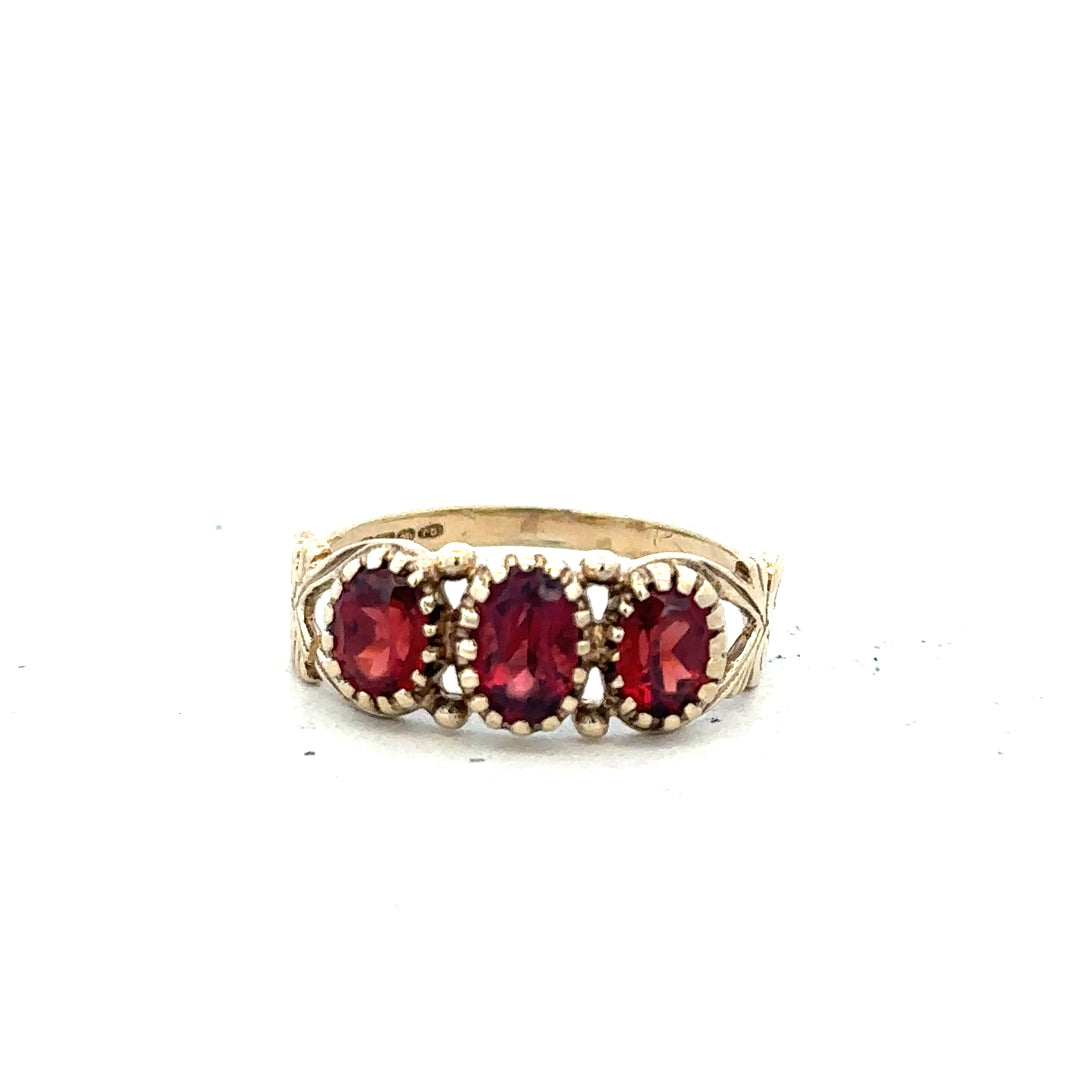 9ct yellow gold ring in size L with a smooth polished band, unbranded jewelry suitable for everyday wear.