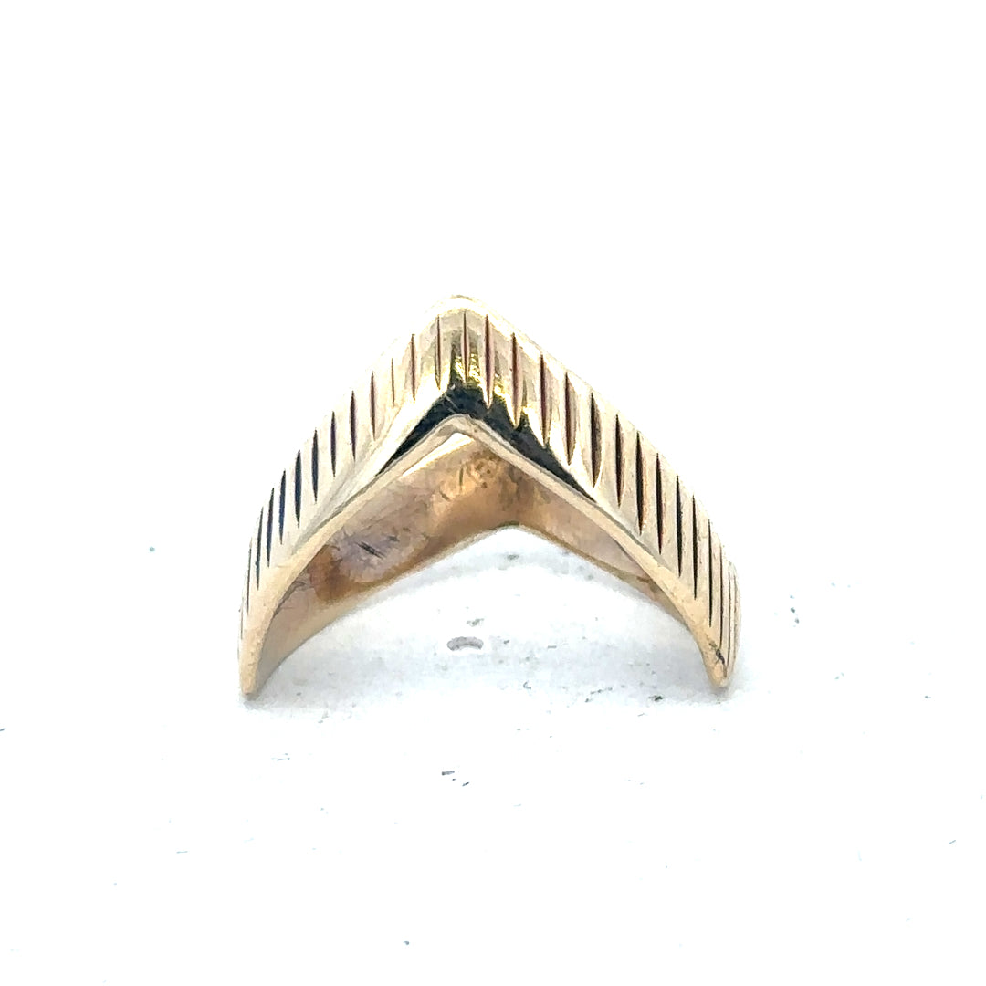 9ct yellow gold ring in size L1/2 with a smooth band, unbranded jewelry, shown on a plain background.