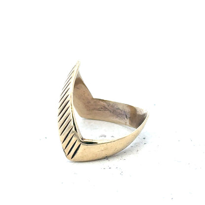 9ct yellow gold ring in size L 1/2, featuring a smooth polished band, unbranded jewelry design.