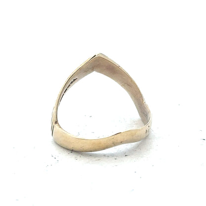 9ct yellow gold ring in size L1/2 with a smooth band, unbranded jewelry, shown in close-up detail.