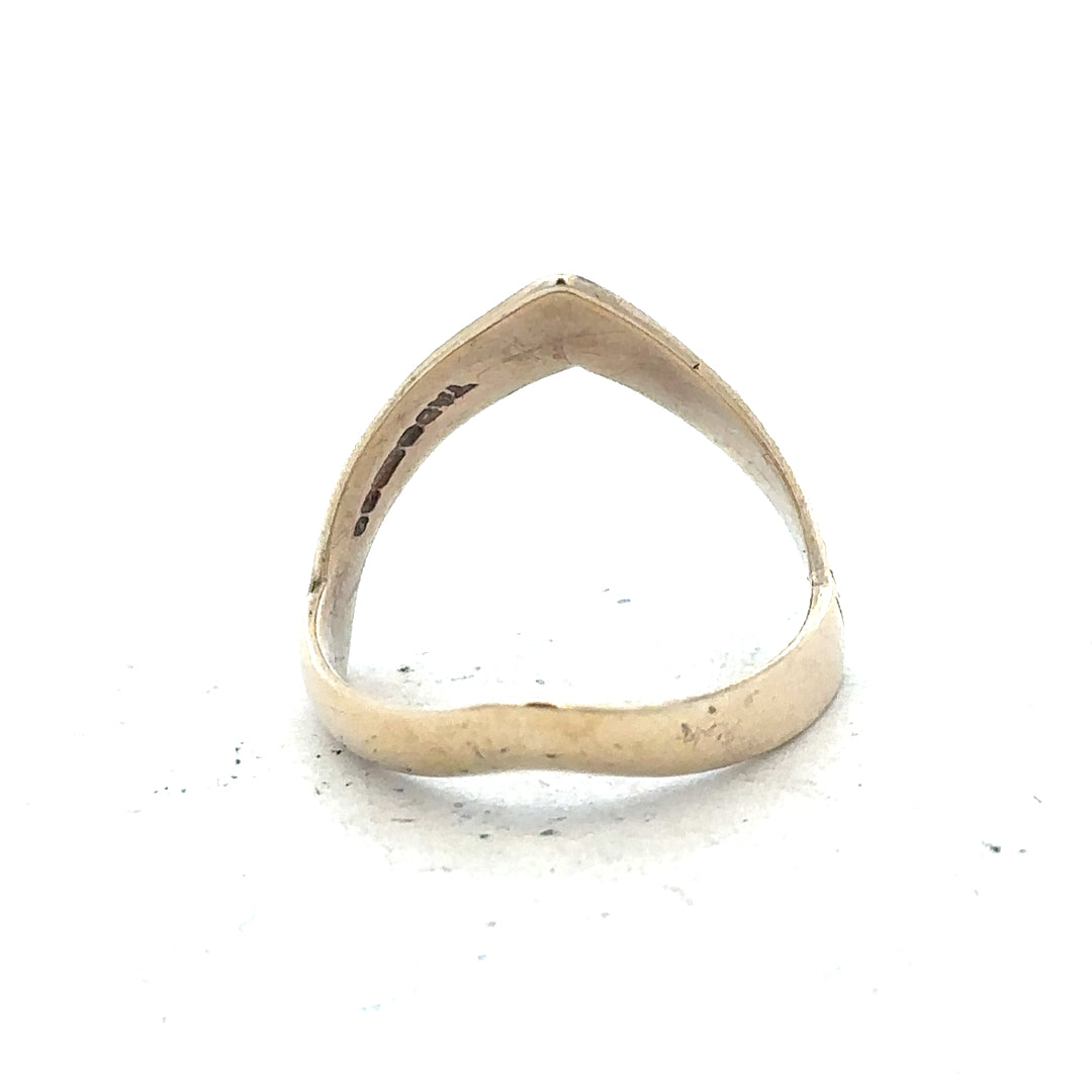 9ct yellow gold ring in size L1/2 with a smooth polished band, unbranded jewelry piece.