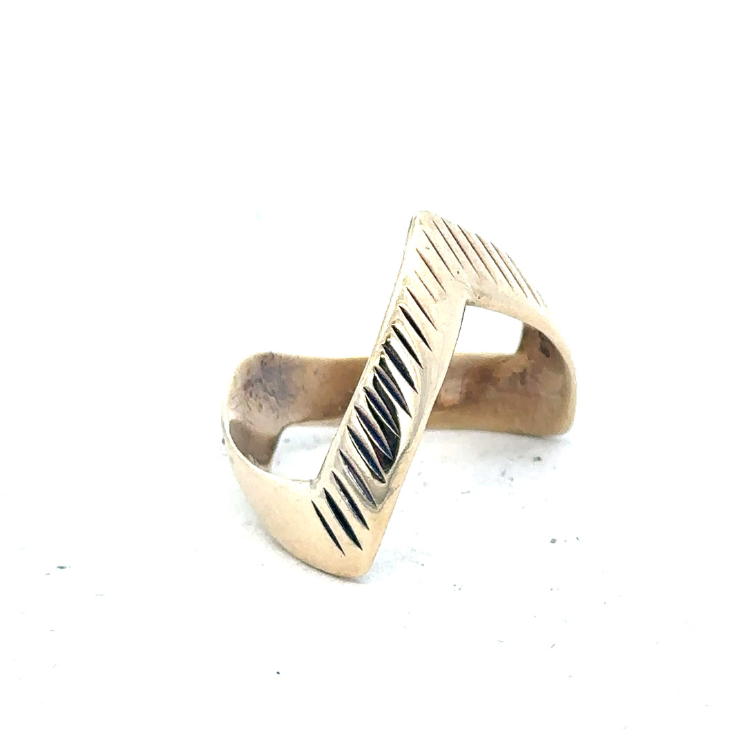 9ct yellow gold ring in size L1/2, featuring a simple band design, unbranded jewelry for women or men.