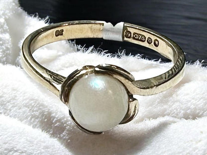 9ct yellow gold ring in size L1/2, unbranded, showcasing a smooth, polished band design.