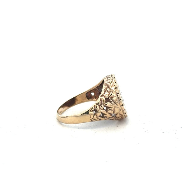 Yellow gold ring in size L1/2, 9 carats, unbranded, shiny finish, with a classic smooth band design.