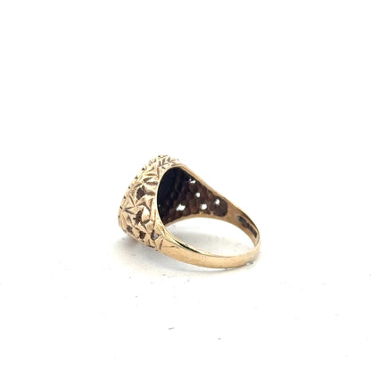 9ct yellow gold ring in size L 1/2, featuring a smooth band and polished finish, unbranded jewelry for everyday wear.