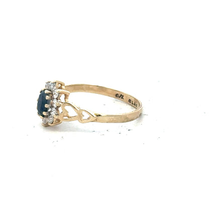 9ct yellow gold ring in size L 1/2 with a simple band design, unbranded, shown on a plain background.