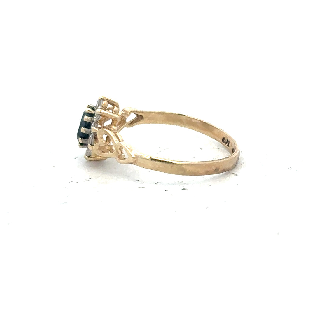9ct yellow gold ring size L1/2 with smooth band, unbranded, showcasing a polished finish on a plain background.