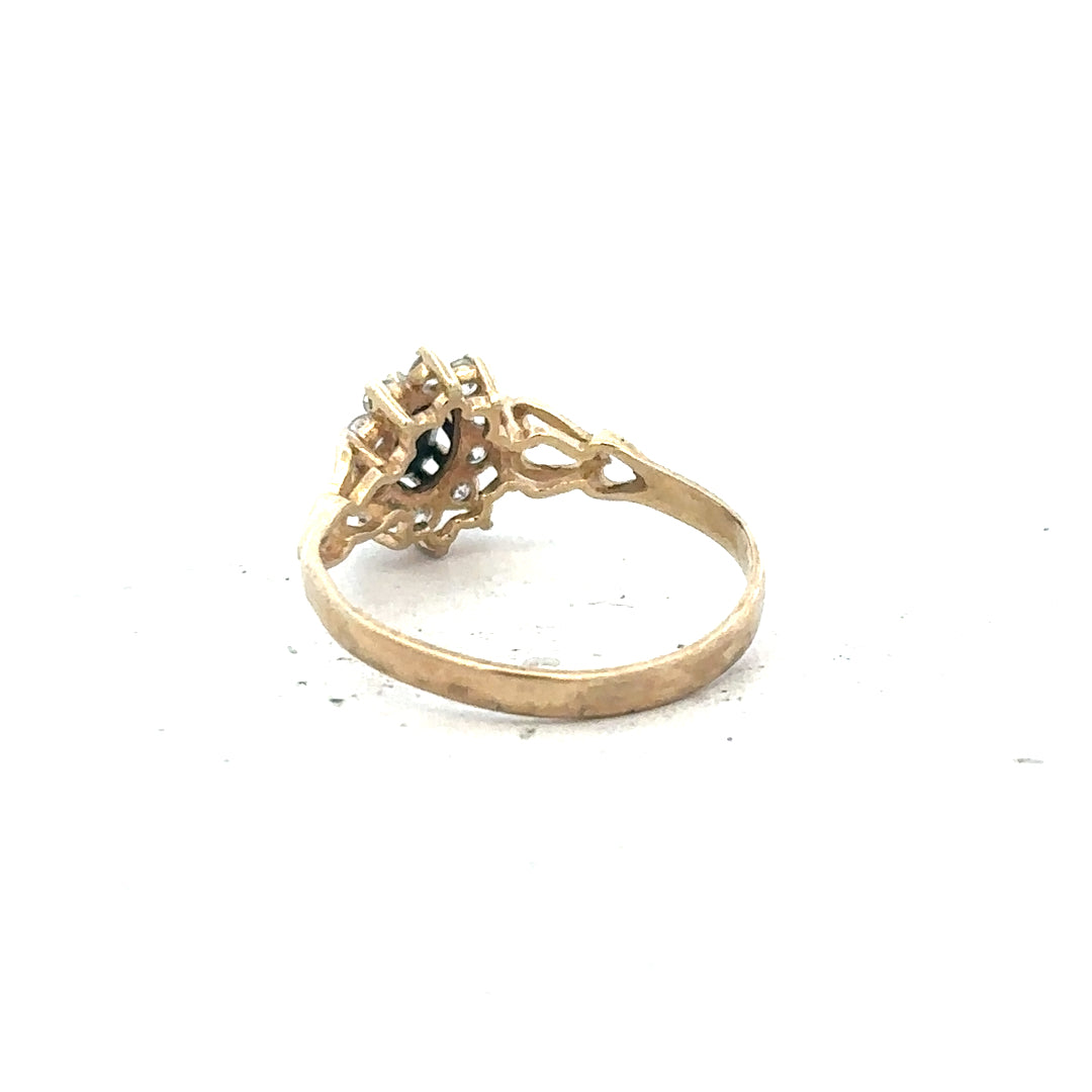 9ct yellow gold ring size L1/2, unbranded, showcasing a smooth polished band with a shiny finish.