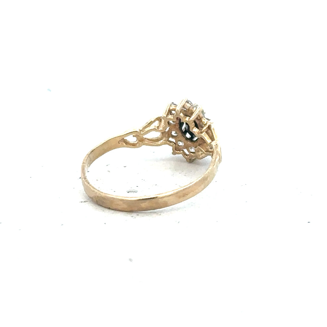 9ct yellow gold ring size L1/2, unbranded, featuring a smooth polished band with a classic design.