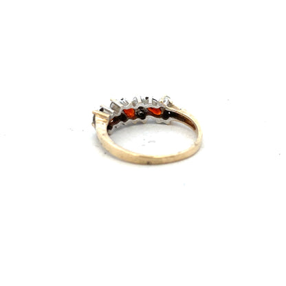 9ct yellow gold ring in size L 1/2, showcasing a smooth band with a polished finish.