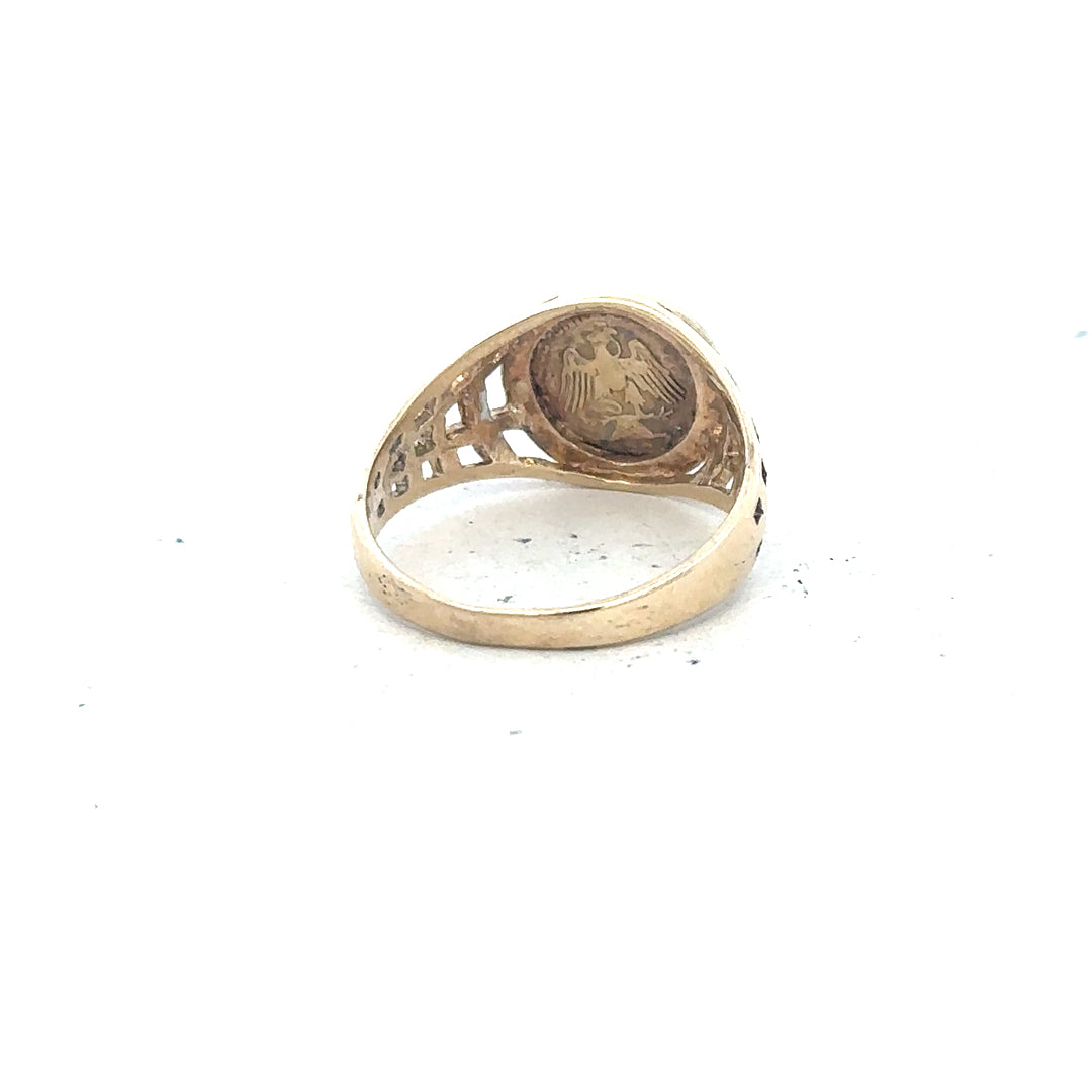 9ct yellow gold ring in size M 1/2, featuring a smooth band and classic design, unbranded jewelry.