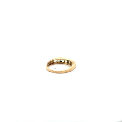 9ct yellow gold ring in size M with a smooth polished band, unbranded jewelry, shiny and elegant design.