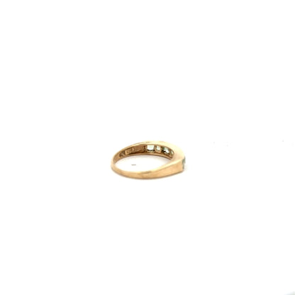 9ct yellow gold ring in size M, featuring a smooth polished band, unbranded jewelry suitable for everyday wear