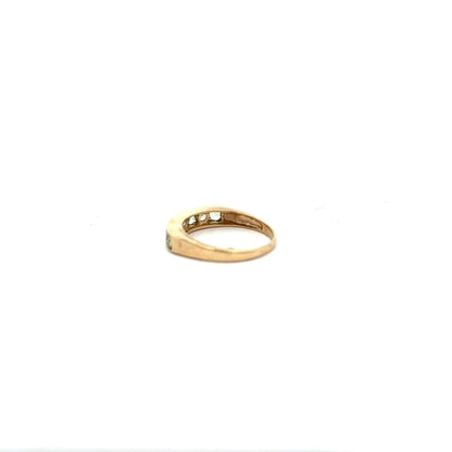 9ct yellow gold ring in size M with a smooth band, unbranded jewelry, shiny finish, and a simple elegant design.