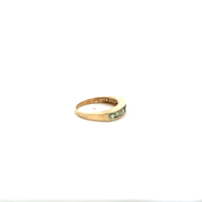 9ct yellow gold ring in size M with a simple band design, unbranded, displayed on a white background.