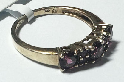 9ct yellow gold ring size M with a smooth polished finish, unbranded jewelry shown on a plain background.
