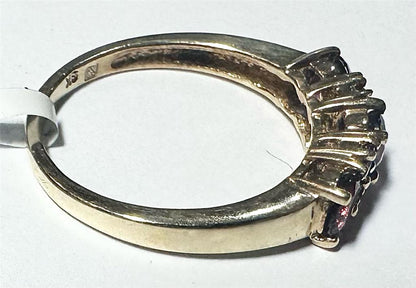 9ct yellow gold ring in size M with a smooth polished finish, unbranded jewelry displayed on a white background.