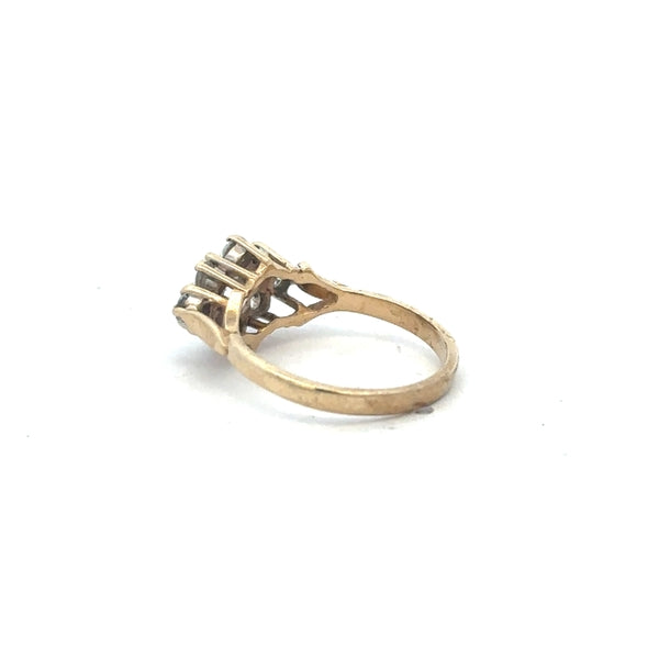 9ct yellow gold ring in size M with a smooth band, unbranded, showcasing a polished finish.