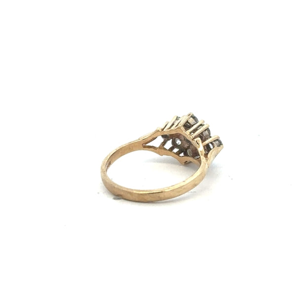 9ct yellow gold ring in size M, unbranded, showcasing a smooth polished band with a classic design.