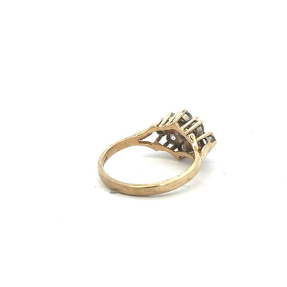 9ct yellow gold ring in size M, unbranded, showcasing a smooth polished band with a classic design.
