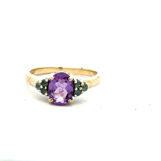 9ct yellow gold ring in size M with a simple band design, unbranded jewelry piece on a neutral background.