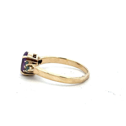 9ct yellow gold ring in size M with a smooth band, unbranded jewelry, shown close-up in a clear product image.