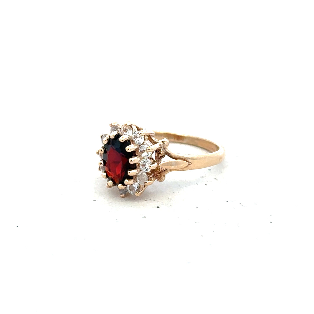 9ct yellow gold ring in size M with a simple, polished band, unbranded jewelry design.