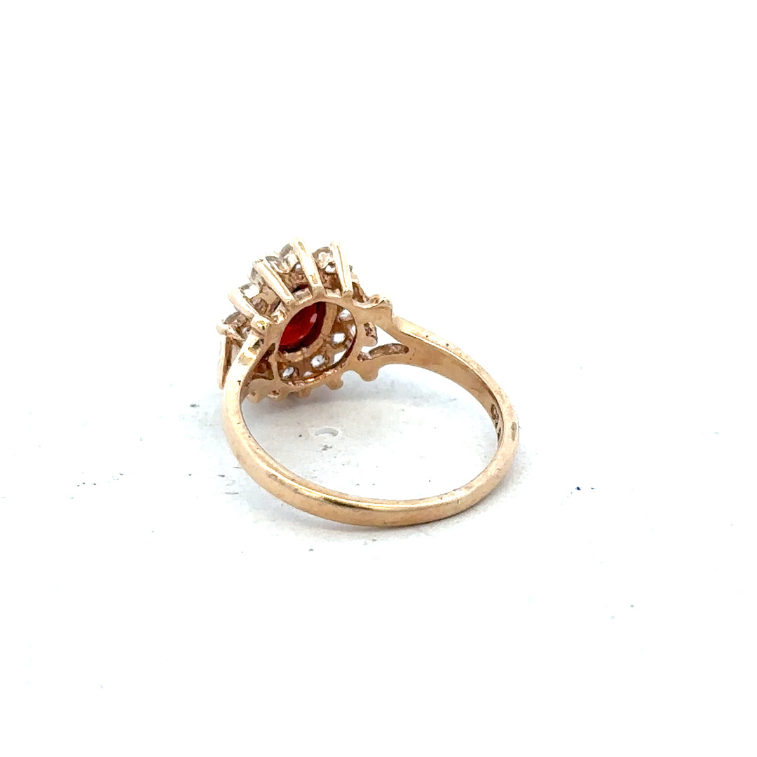 9ct yellow gold ring size M with a smooth band, unbranded, displayed on a plain background.