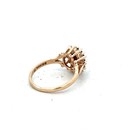 9ct yellow gold ring in size M with a smooth band, unbranded jewelry piece displayed against a neutral background.