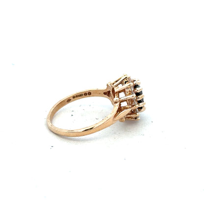 9ct yellow gold ring in size M with a smooth, polished finish, unbranded jewelry displayed on a neutral background.