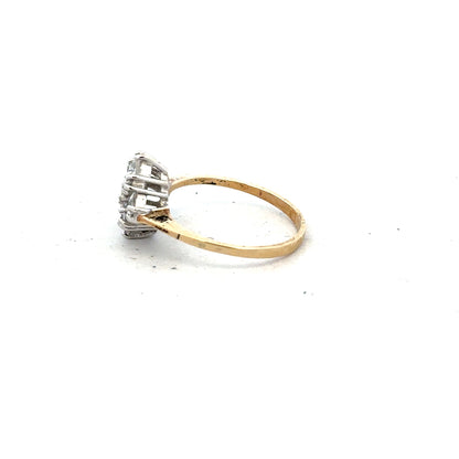 9ct yellow gold ring in size M with a smooth band, unbranded, displayed on a neutral background.
