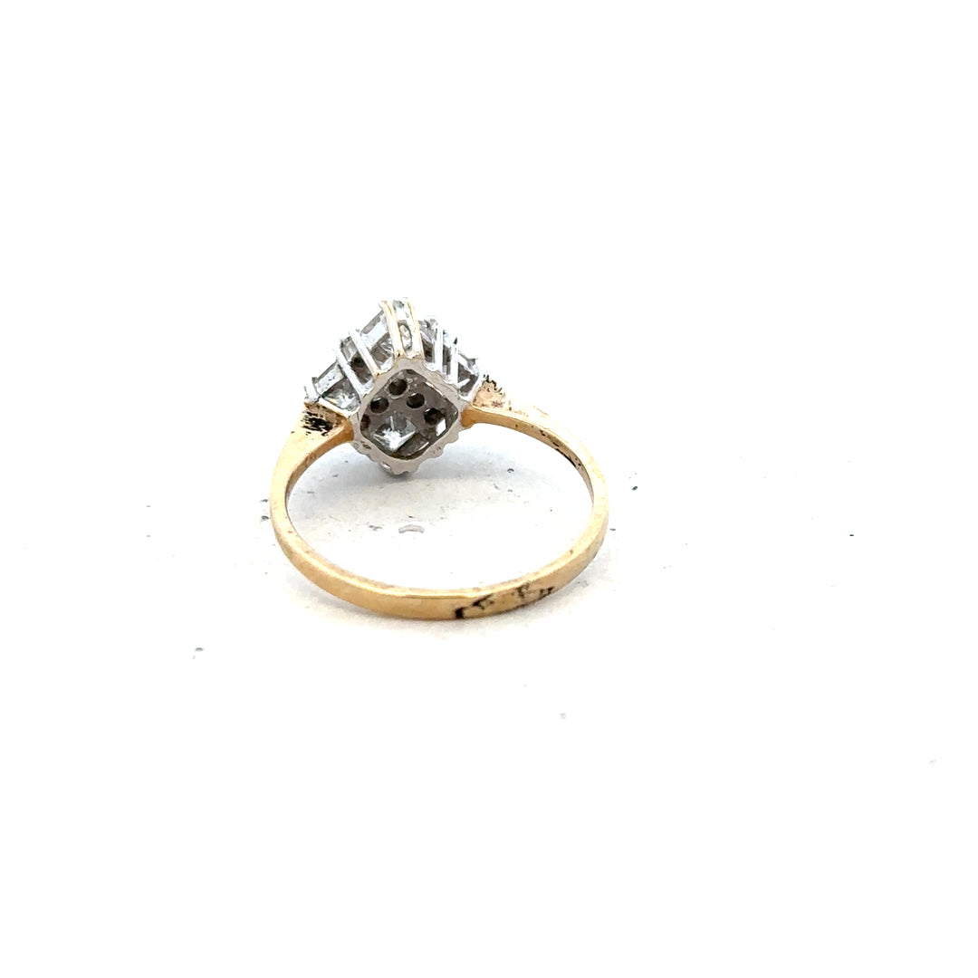 9ct yellow gold ring size M with a smooth band, unbranded, showcased on a plain background.