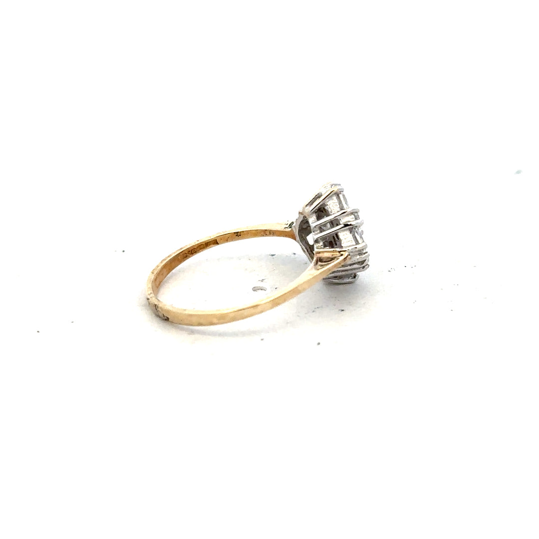 9ct yellow gold ring in size M, unbranded, with a smooth polished finish, shown on a neutral background.