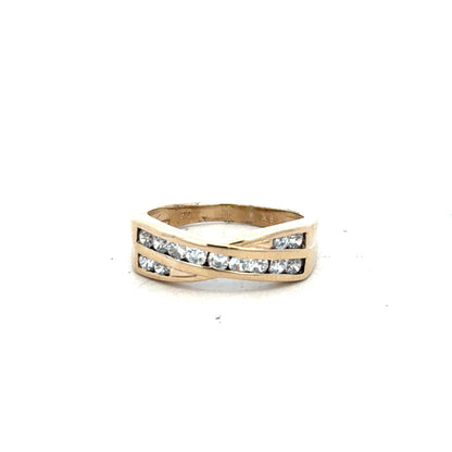 9ct yellow gold ring size M with polished finish, unbranded jewelry accessory, detailed close-up of the gold band.