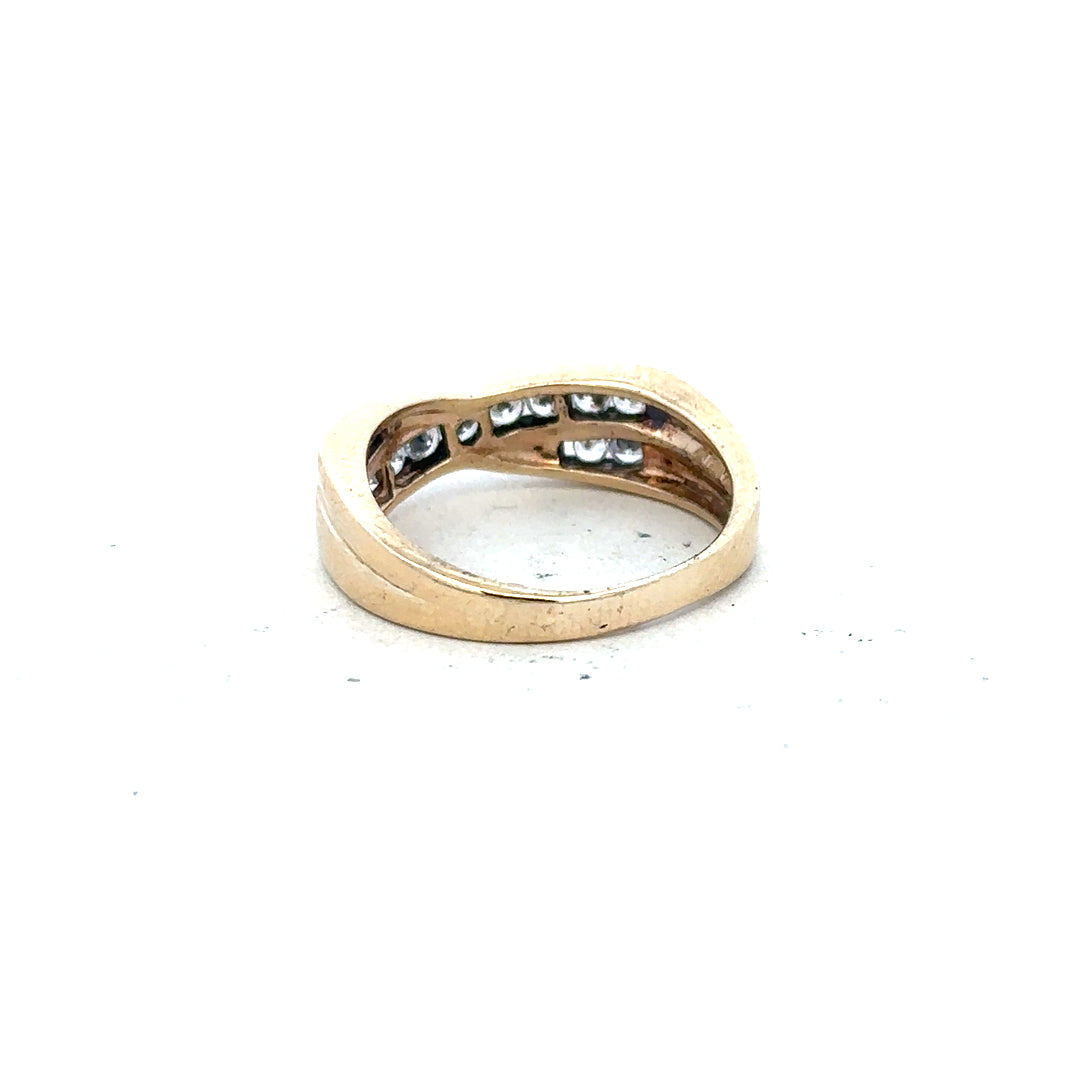 Yellow gold ring in size M with a simple band design, unbranded 9ct gold jewelry suitable for everyday wear.