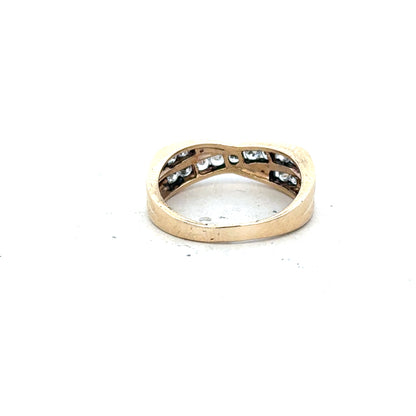 9ct yellow gold ring in size M with a smooth band, showcasing a classic and elegant design.