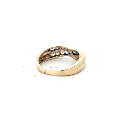 9ct yellow gold ring in size M with a simple band, unbranded jewelry showcasing a classic design.