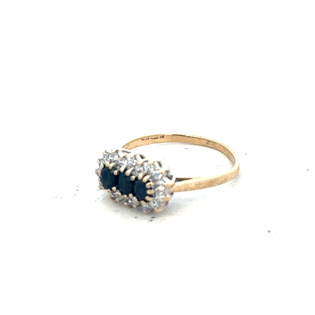 9ct yellow gold ring in size M, featuring a simple, smooth band design. Unbranded jewelry piece shown in the image.