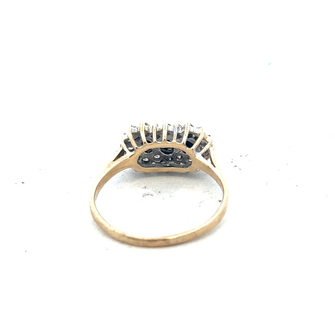 9ct yellow gold ring in size M, unbranded, showcasing a smooth polished band suitable for everyday wear.