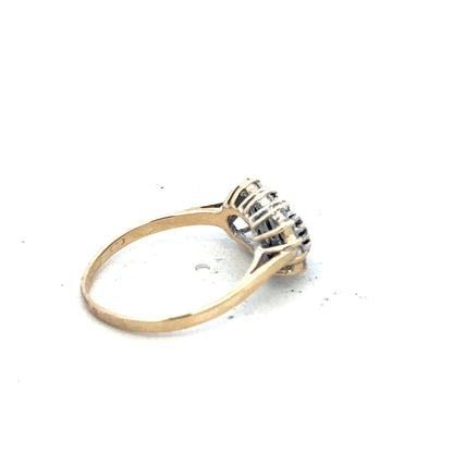 9ct yellow gold ring in size M with a smooth band, unbranded, displayed on a plain background.