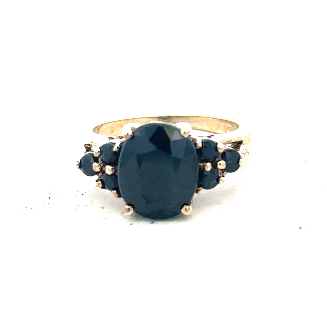 9ct yellow gold ring in size M1/2, showcasing a smooth band with a polished finish. Unbranded jewelry accessory.
