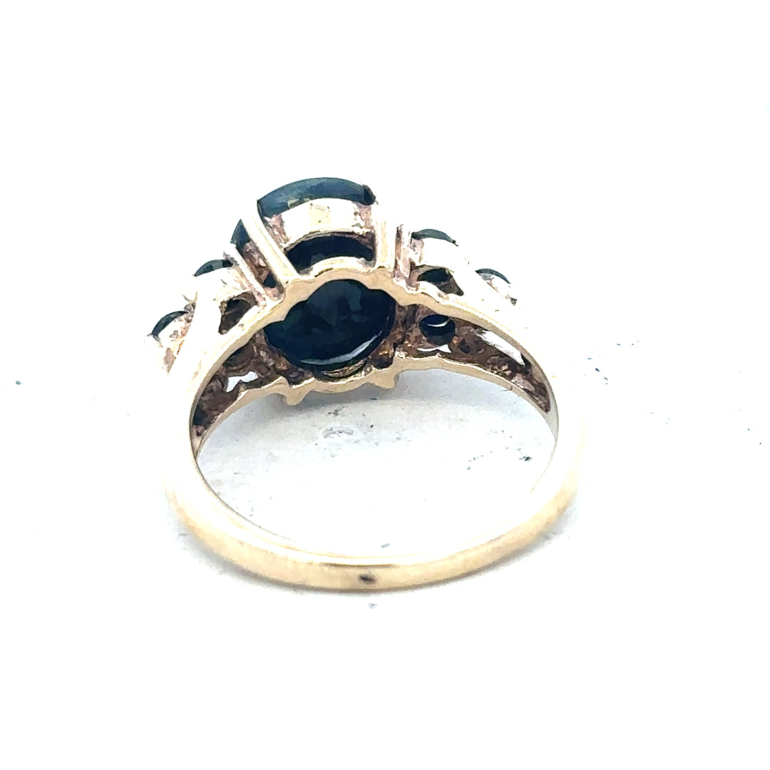 9ct yellow gold ring in size M1/2 with a smooth band, unbranded jewelry, image showcasing the ring's polished finish and size.