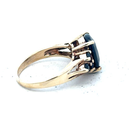 9ct yellow gold ring in size M1/2 with a simple band design, unbranded jewelry featuring a polished finish.
