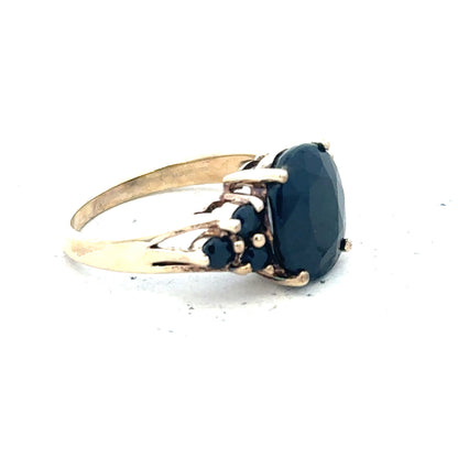 9ct yellow gold ring in size M1/2, featuring a smooth polished band with a classic design.