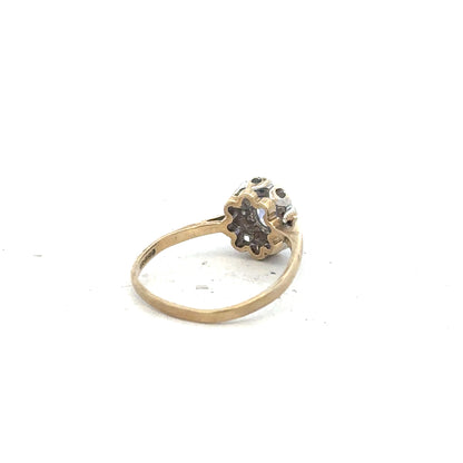 9ct yellow gold ring size M1/2, unbranded, featuring a smooth polished band shown in the product image.