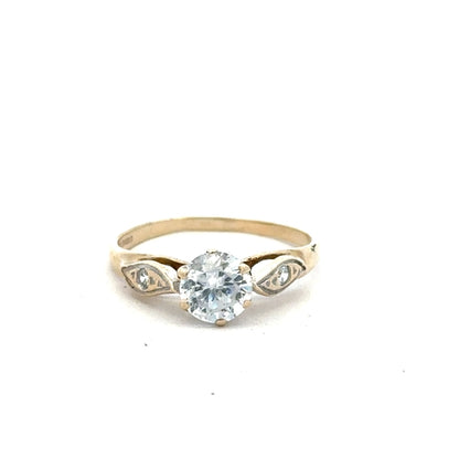 9ct yellow gold ring in size M1/2 with a simple band design, unbranded jewelry showcasing classic gold craftsmanship.