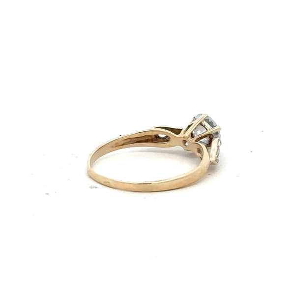 9ct yellow gold ring in size M1/2, featuring a smooth band, unbranded jewelry with a polished finish.