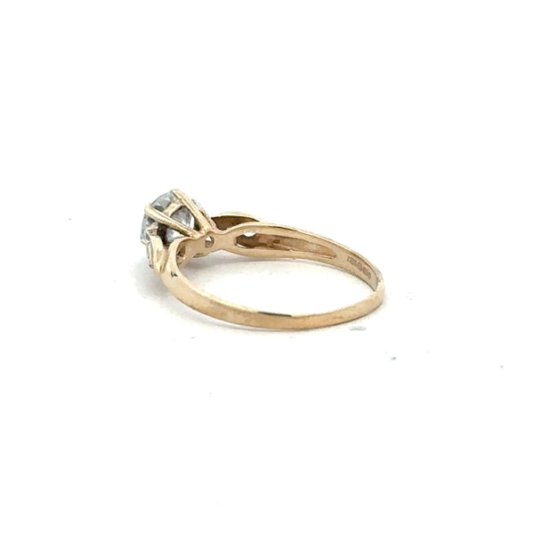 9ct yellow gold ring in size M1/2, featuring a smooth band and polished finish, unbranded jewelry.