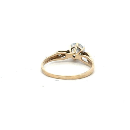 9ct yellow gold ring in size M1/2 with a smooth band, unbranded jewelry piece visible in the image.