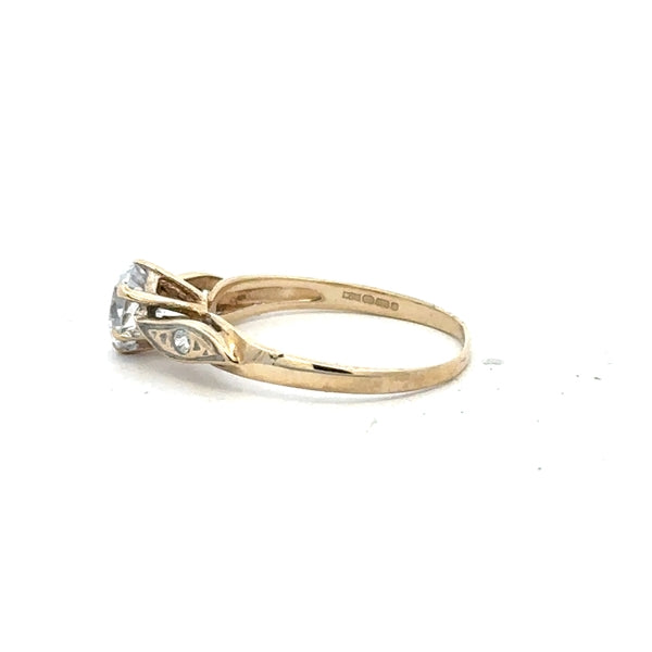 9ct yellow gold ring in size M1/2, featuring a smooth band design, unbranded jewelry displayed on a white background.